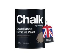 Hemway Chalk Based Furniture Paint Flat Matt Coco Brown 1L Shabby Chic, Chalky Finish, Interior, Walls, Wood, Quick Dry