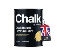 Hemway Chalk Based Furniture Paint Flat Matt Custard Yellow 1L Shabby Chic, Chalky Finish, Interior, Walls, Wood, Quick Dry