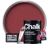 Hemway Chalk Based Furniture Paint Flat Matt Dark Cherry Red 1L Shabby Chic, Chalky Finish, Interior, Walls, Wood, Quick Dry