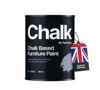 Hemway Chalk Based Furniture Paint Flat Matt Denim Blue 1L Shabby Chic, Chalky Finish, Interior, Walls, Wood, Quick Dry