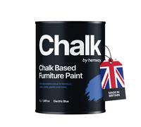 Hemway Chalk Based Furniture Paint Flat Matt Electric Blue 1L Shabby Chic, Chalky Finish, Interior, Walls, Wood, Quick Dry