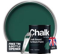 Hemway Chalk Based Furniture Paint Flat Matt Forest Green 1L Shabby Chic, Chalky Finish, Interior, Walls, Wood, Quick Dry