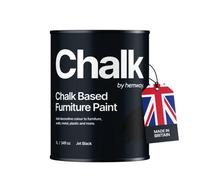 Hemway Chalk Based Furniture Paint Flat Matt Jet Black 1L Shabby Chic, Chalky Finish, Interior, Walls, Wood, Quick Dry