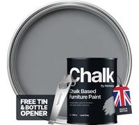 Hemway Chalk Based Furniture Paint Flat Matt Lead Grey 1L Shabby Chic, Chalky Finish, Interior, Walls, Wood, Quick Dry