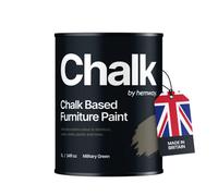 Hemway Chalk Based Furniture Paint Flat Matt Military Green 1L Shabby Chic, Chalky Finish, Interior, Walls, Wood, Quick Dry