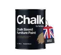 Hemway Chalk Based Furniture Paint Flat Matt Mustard Brown 1L Shabby Chic, Chalky Finish, Interior, Walls, Wood, Quick Dry