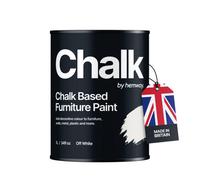 Hemway Chalk Based Furniture Paint Flat Matt Off White 1L Shabby Chic, Chalky Finish, Interior, Walls, Wood, Quick Dry