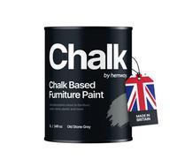 Hemway Chalk Based Furniture Paint Flat Matt Old Stone Grey 1L Shabby Chic, Chalky Finish, Interior, Walls, Wood, Quick Dry