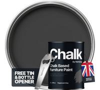 Hemway Chalk Based Furniture Paint Flat Matt Peppercorn Grey 1L Shabby Chic, Chalky Finish, Interior, Walls, Wood, Quick Dry