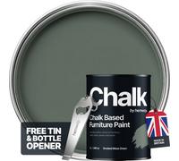 Hemway Chalk Based Furniture Paint Flat Matt Smoked Moss Green 1L Shabby Chic, Chalky Finish, Interior, Walls, Wood, Quick Dry