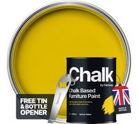 Hemway Chalk Based Furniture Paint Flat Matt Spring Yellow 1L Shabby Chic, Chalky Finish, Interior, Walls, Wood, Quick Dry