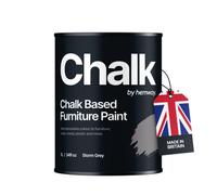 Hemway Chalk Based Furniture Paint Flat Matt Storm Grey 1L Shabby Chic, Chalky Finish, Interior, Walls, Wood, Quick Dry
