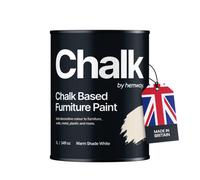 Hemway Chalk Based Furniture Paint Flat Matt Warm Shade White 1L Shabby Chic, Chalky Finish, Interior, Walls, Wood, Quick Dry