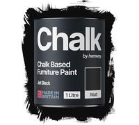 Hemway Chalk Based Furniture Paint, Jet Black 1L, Matt Finish