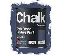Hemway Chalk Based Furniture Paint, Juniper Blue 1L, Matt Finish | Shabby Chic, Chalk Paint Furniture & Walls, Quick Dry & 1 Coat