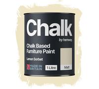 Hemway Chalk Based Furniture Paint, Lemon Sorbet Yellow 1L, Matt Finish