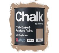 Hemway Chalk Based Furniture Paint, Light Clay Brown 1L, Matt Finish