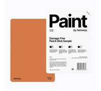Hemway Chalk Based Furniture Paint Matt A5 Sample, Orange, Peel & Stick Swatch For Interior Walls Wood