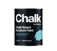 Smooth Chalky Finish Flat Matt Chalk Based Furniture Paint (Blues) Hemway Mediterranean Blue 1L