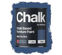 Hemway Chalk Based Furniture Paint, Night Sky Blue 1L, Matt Finish