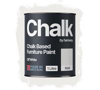 Hemway Chalk Based Furniture Paint, Off White 1L, Matt Finish