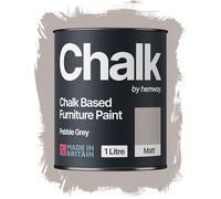 Hemway Chalk Based Furniture Paint, Pebble Grey 1L, Matt Finish