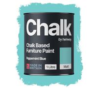 Hemway Chalk Based Furniture Paint, Peppermint Blue 1L, Matt Finish