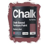 Hemway Chalk Based Furniture Paint, Raspberry Red 1L, Matt Finish