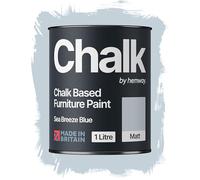 Hemway Chalk Based Furniture Paint, Sea Breeze Blue 1L, Matt Finish