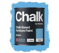 Hemway Chalk Based Furniture Paint, Sky Blue 1L, Matt Finish
