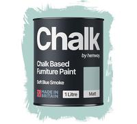 Hemway Chalk Based Furniture Paint, Soft Blue Smoke 1L, Matt Finish