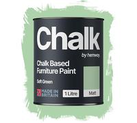 Hemway Chalk Based Furniture Paint, Soft Green 1L, Matt Finish