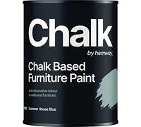 Hemway - Chalk Based Furniture Paint - Summer House Blue 1 L | Chalky Matt Shabby Chic Finish for Interior & Exterior Home Decor | Quick Dry & All-in-one