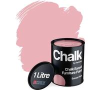 Hemway Chalk Based Furniture Paint, Sunset Pink 1L, Matt Finish