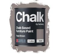 Hemway Chalk Based Furniture Paint, Taupe Brown 1L, Matt Finish