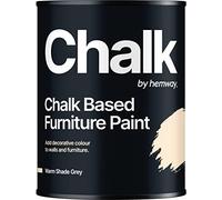 Hemway - Chalk Based Furniture Paint - Warm Shade White 1 L | Chalky Matt Shabby Chic Finish For Interior & Exterior Home Decor | Quick Dry & All-in-one