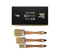 Hemway Chalk, Lacquer & Wax Oval Paint Brush Set Pack of 3, For Painting