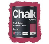 Hemway Chalk Paint Berry Pink 1L, Matt Finish Shabby Chic