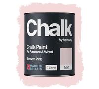 Hemway Chalk Paint Blossom Pink 1L, Matt Finish Shabby Chic