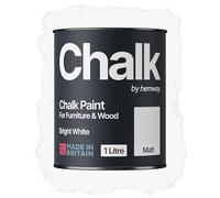 Hemway Chalk Paint Bright White 1L, Matt Finish Shabby Chic