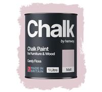 Hemway Chalk Paint Candy Floss Pink 1L, Matt Finish Shabby Chic