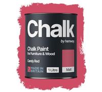 Hemway Chalk Paint Candy Red 1L, Matt Finish Shabby Chic