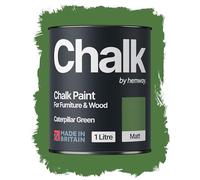 Hemway Chalk Paint Caterpillar Green 1L, Matt Finish Shabby Chic | Furniture Paint, Chalk Furniture & Walls, Quick Dry & 1 Coat