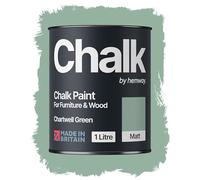 Hemway Chalk Paint Chartwell Green 1L, Matt Finish Shabby Chic