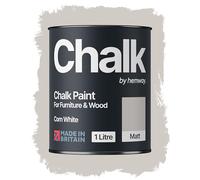 Hemway Chalk Paint Corn White 1L, Matt Finish Shabby Chic | Furniture Paint, Chalk Furniture & Walls, Quick Dry & 1 Coat