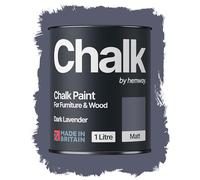 Hemway Chalk Paint Dark Lavender Purple 1L, Matt Finish Shabby Chic