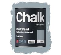 Hemway Chalk Paint Dark Skies Blue 1L, Matt Finish Shabby Chic