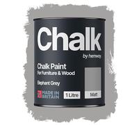 Hemway Chalk Paint Elephant Grey 1L, Matt Finish Shabby Chic