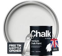 Hemway Chalk Paint Flat Matt Bright White 1L Shabby Chic, Smooth Chalky Finish, Interior Furniture, Walls, Wood, Quick Dry