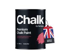 Hemway Chalk Paint Flat Matt Candy Red 1L Shabby Chic, Smooth Chalky Finish, Interior Furniture, Walls, Wood, Quick Dry